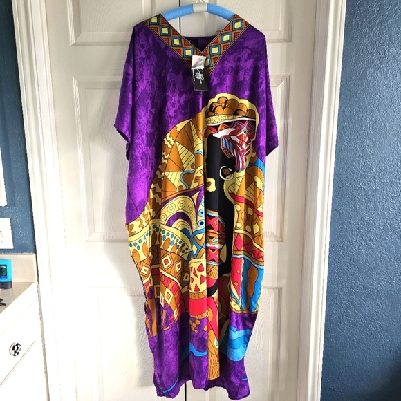 Goddess by Winlar Other - NWT Goddess by Winlar Kaftan Cover Up Long Dress Purple One size